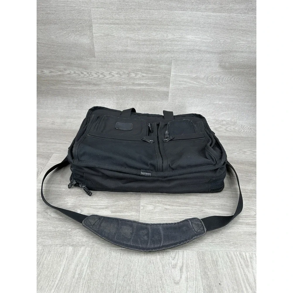 TUMI Alpha Expandable Ballistic Nylon Briefcase Business Laptop Bag 2671D3 Black